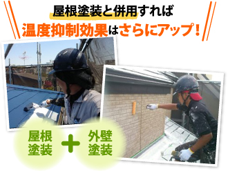 断熱・遮熱塗料の塗装を屋根と外壁で併用すれば温度抑制効果はアップ