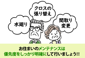 お住まいのメンテナンスは優先をしっかり明確に