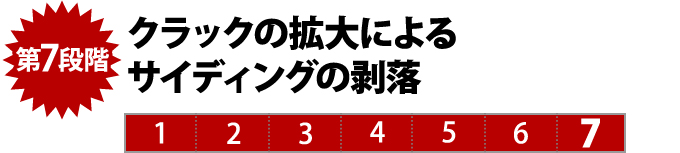 第７段階　クラックの拡大によるサイディングの剥落