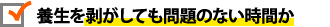 養生をはがしても問題のない時間か