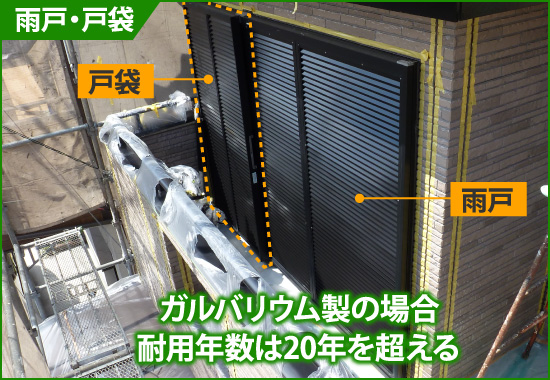 ガルバリウム製の場合 耐用年数は20年を超える