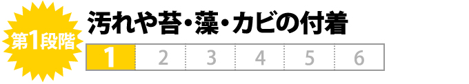 第１段階　汚れや苔・藻・カビの付着