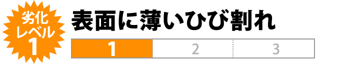 劣化レベル1：表面に薄いひび割れ