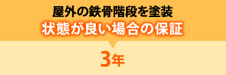 屋外の鉄骨階段を塗装　状態が良い場合の保証３年