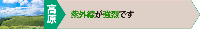 高原は、紫外線が強烈です