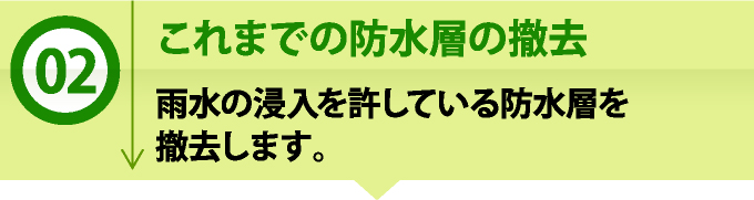 これまでの防水層の撤去