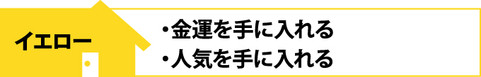 イエローの風水効果、金運を手に入れる・人気を手に入れる