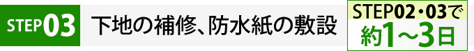 STEP3下地の補修、防水紙の敷設