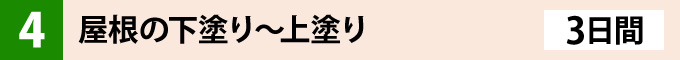 ④屋根の下塗り～上塗り（３日間）