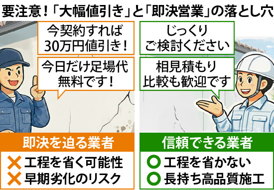 要注意！「大幅値引き」と「即決営業」の落とし穴