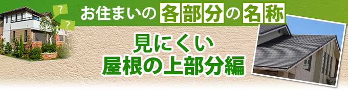 見にくいの屋根の上部の各部分の名称