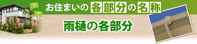 お住まいの雨樋部分の各部分の名称