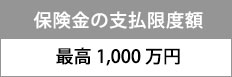 保険金の支払い限度は最高1,000万円