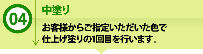 4 中塗り お客様からご指定いただいた色で仕上げ塗りの1回目を行います