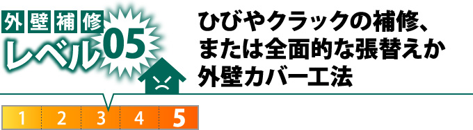 ひびやクラックの補修または全面的な張替えか外壁カバー工法