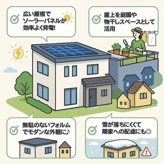 陸屋根には様々なメリットがあります！