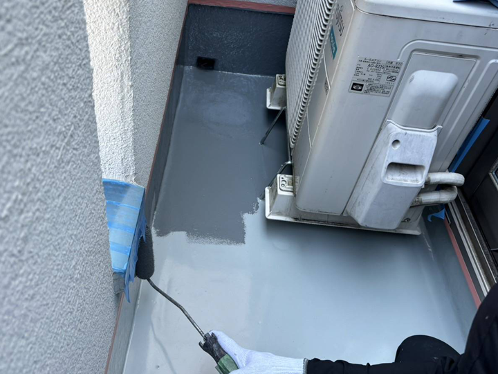 ベランダ防水工事の様子