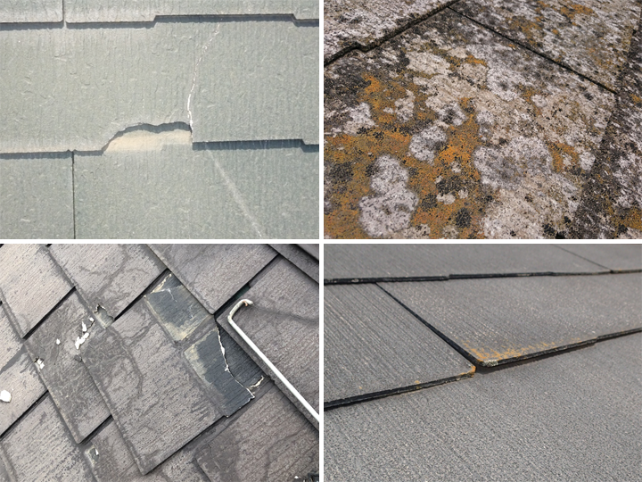 スレート屋根に起こりやすい劣化症状