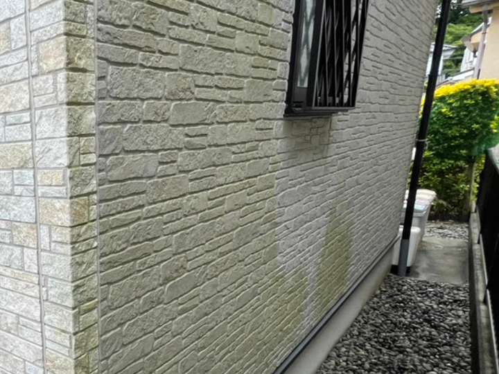 外壁に苔が付着した状態を放置してしまうと、見た目の印象が悪くなるだけでなく、外壁の状態にも影響を与える可能性が！