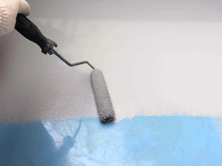 ベランダ防水工事の様子