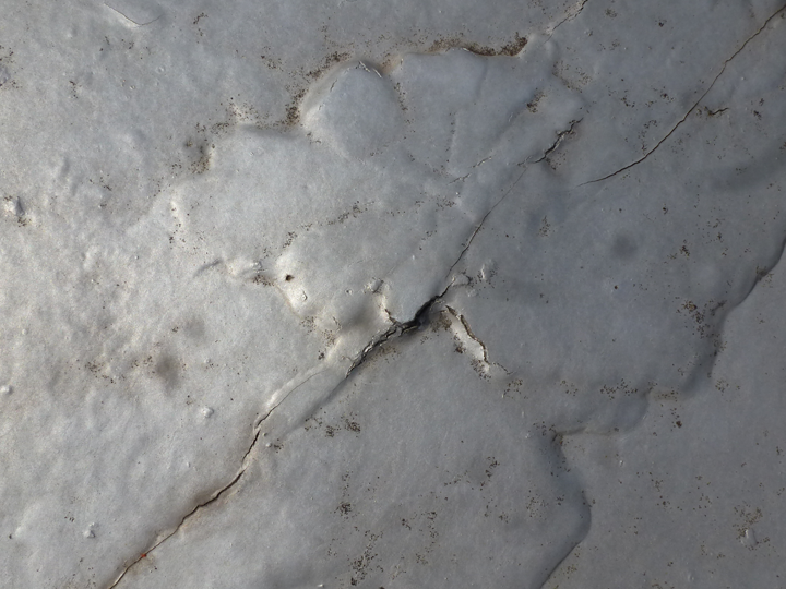 劣化してひび割れた防水層