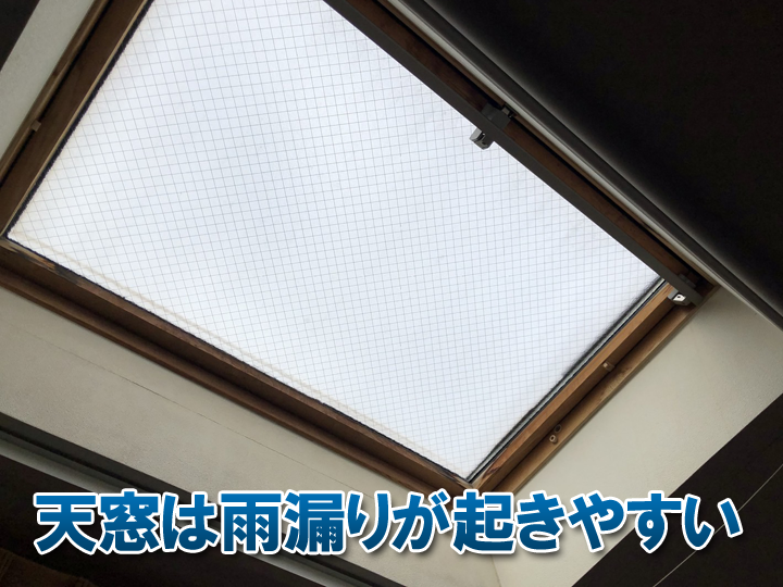 天窓は雨漏りが起きやすい
