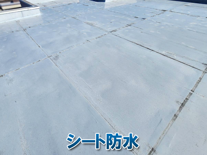 陸屋根の防水としてよく採用されているシート防水