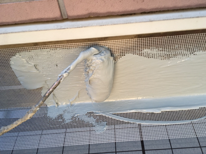 パラペットの立上り部分の防水の様子