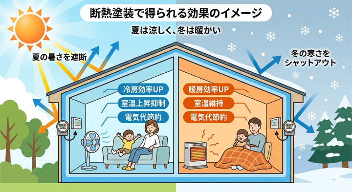 【塗り替えで断熱】暑さ寒さを解決！住まいを快適にする塗装の秘密