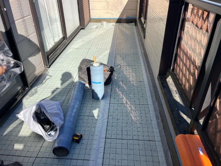 通気緩衝用シートの敷設