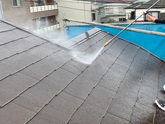 船橋市海神にてパーフェクトベストを使用し屋根塗装工事を行います
