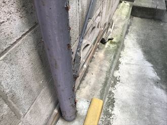 千葉市若葉区貝塚でカーポート鉄骨塗装のご相談に伴い現地調査