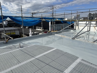 千葉市中央区都町にて陸屋根のウレタン防水工事を実施致します
