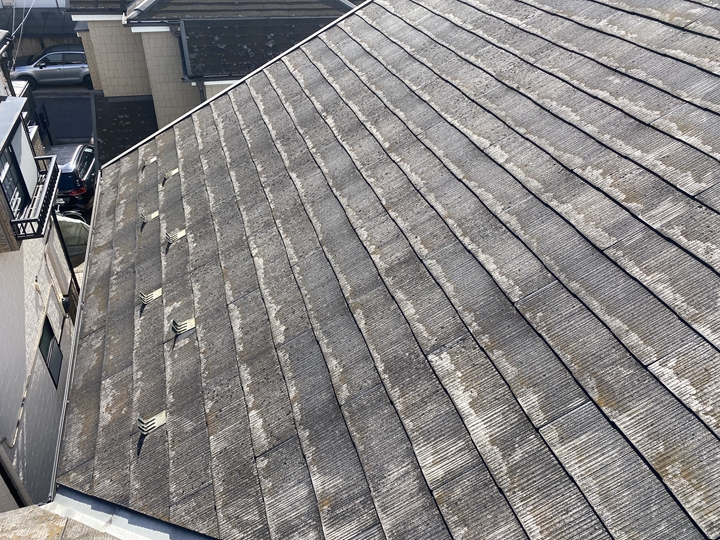 千葉市中央区都町でスレート屋根にサーモアイSiを使用した屋根塗装工事（198,000円～）