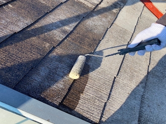 千葉市美浜区真砂にてスレート屋根の劣化、屋根塗装工事を行いました