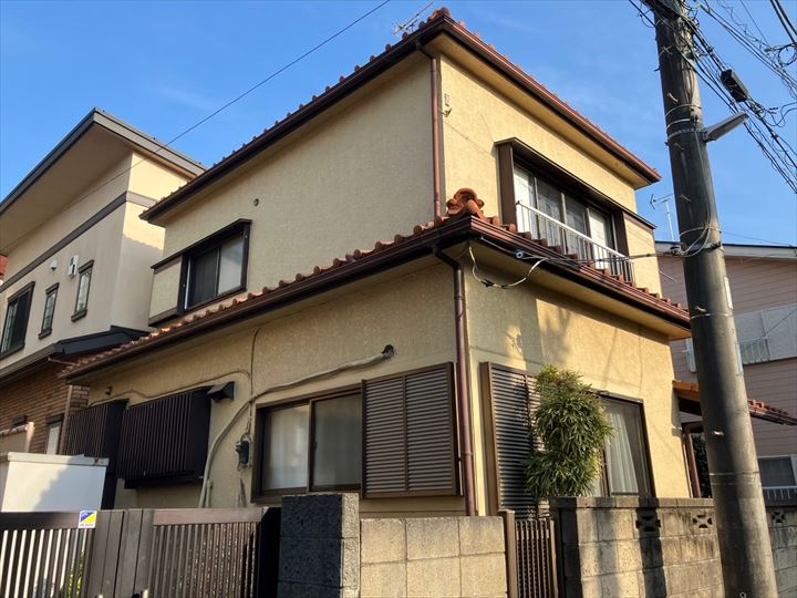 モルタル外壁の塗装工事前