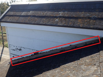 袖壁と屋根との取り合い部分