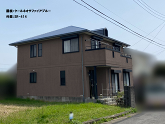 屋根 エスケー プレミアム シリコン sr 414 外壁 東金市宿のお客様邸 