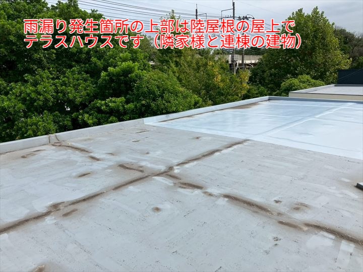 陸屋根上部の状態確認