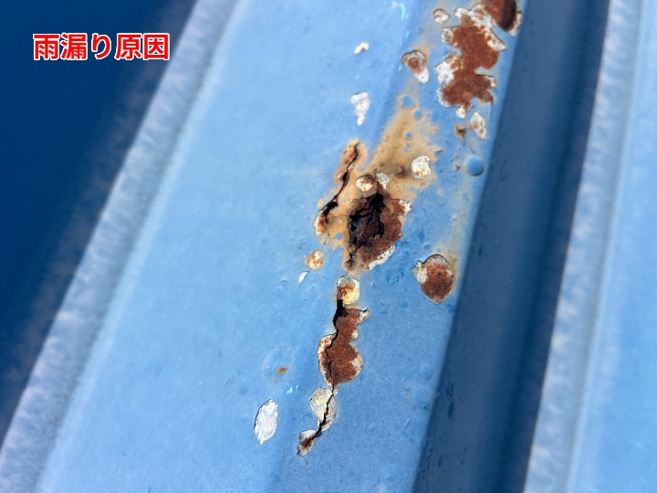 雨漏りの原因となった穴あき