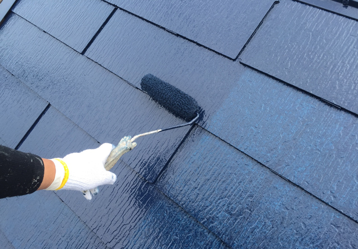 サーモアイSi クールナスコンでスレート屋根塗装
