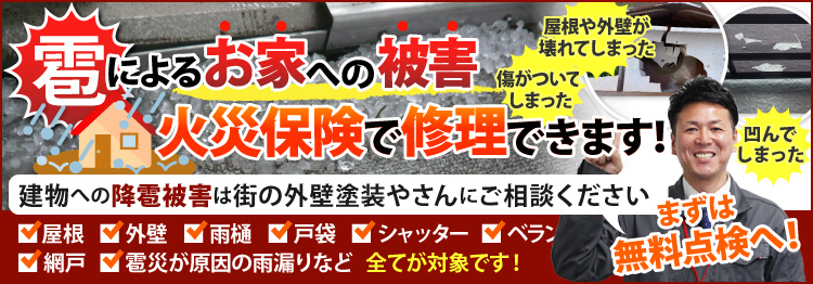 雹によるお家への被害、火災保険で修理できます！