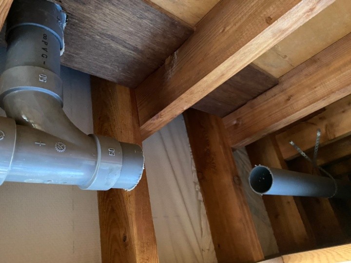 排水勾配の是正と配管の再構築