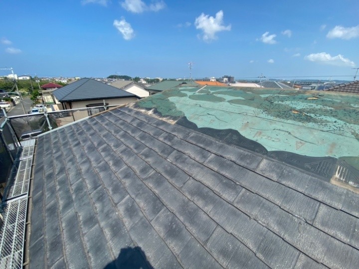 既存スレート撤去と下地の確認