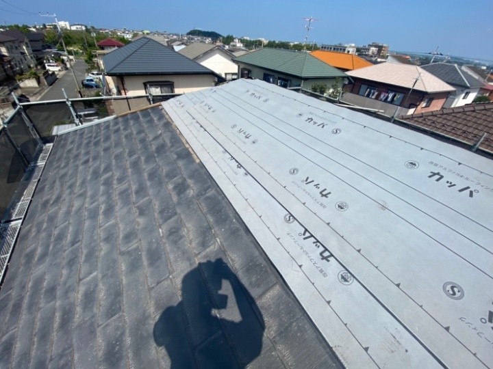 新規防水紙（ルーフィング）の敷設