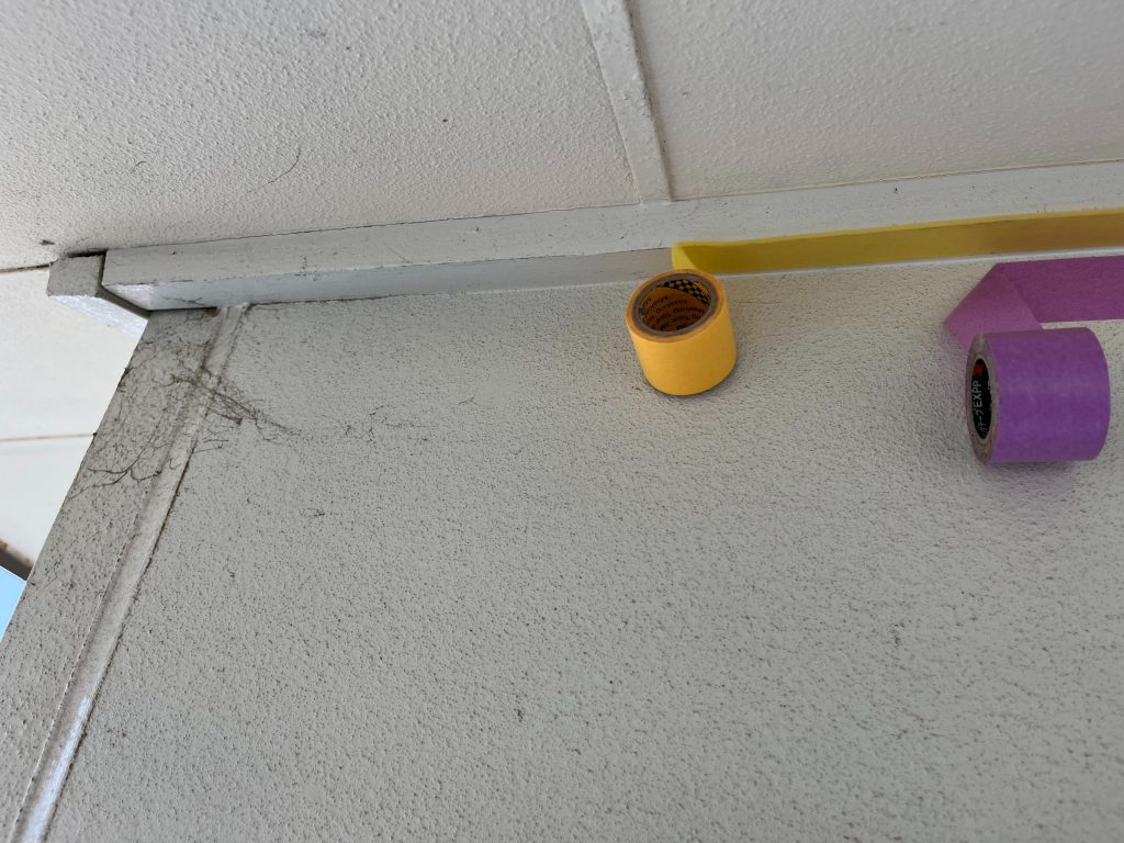 取り合い部の養生作業