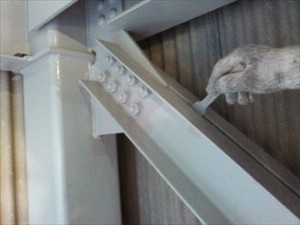 千葉市 工場改修工事 階段中塗り 細部4