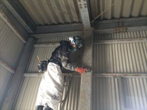 市原市 鉄骨塗装 ケレン3
