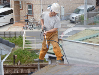 袖ヶ浦市　塗装前　屋根洗浄