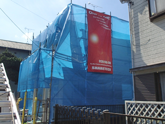 asiba-2 千葉市稲毛区 外壁塗装 屋根塗装 足場架設 現場シート